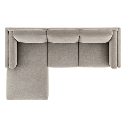 Roscoe Left-Facing Fabric Sectional Sofa with Chaise in Pewter
