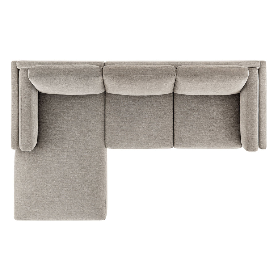 Fern Left-Facing Fabric Sectional Sofa with Chaise in Pewter