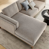 Fern Left-Facing Fabric Sectional Sofa with Chaise in Pewter
