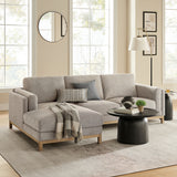 Fern Left-Facing Fabric Sectional Sofa with Chaise in Pewter