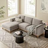 Fern Left-Facing Fabric Sectional Sofa with Chaise in Pewter