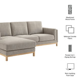 Fern Left-Facing Fabric Sectional Sofa with Chaise in Pewter