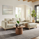 Fern Right-Facing Fabric Sectional Sofa with Chaise in Ivory
