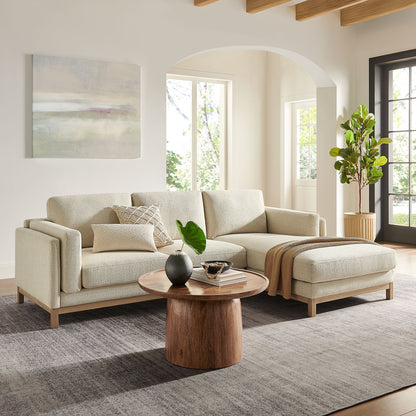 Roscoe Right-Facing Fabric Sectional Sofa with Chaise by Furniture for America