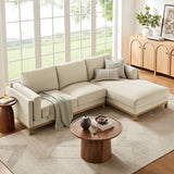 Fern Right-Facing Fabric Sectional Sofa with Chaise in Ivory