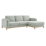 Fern Right-Facing Fabric Sectional Sofa with Chaise in Mist