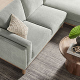 Fern Right-Facing Fabric Sectional Sofa with Chaise in Mist