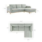 Fern Right-Facing Fabric Sectional Sofa with Chaise in Mist