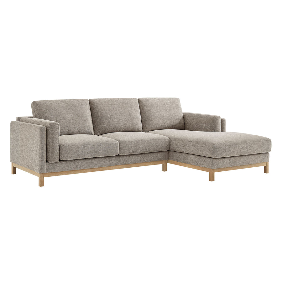 Fern Right-Facing Fabric Sectional Sofa with Chaise in Pewter