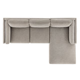 Fern Right-Facing Fabric Sectional Sofa with Chaise in Pewter