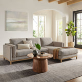 Fern Right-Facing Fabric Sectional Sofa with Chaise in Pewter