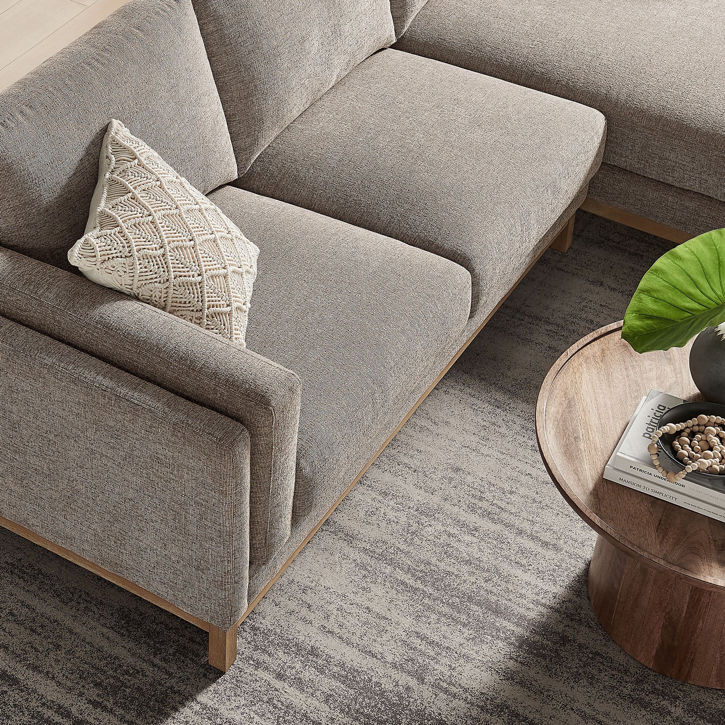 Roscoe Right-Facing Fabric Sectional Sofa with Chaise by Furniture for America