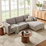Fern Right-Facing Fabric Sectional Sofa with Chaise in Pewter