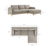 Fern Right-Facing Fabric Sectional Sofa with Chaise in Pewter