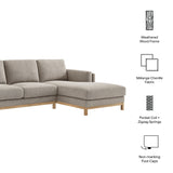 Fern Right-Facing Fabric Sectional Sofa with Chaise in Pewter