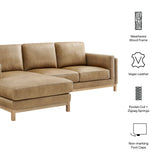 Fern Left-Facing Vegan Leather Sectional Sofa with Chaise in Toast