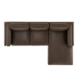 Fern Right-Facing Vegan Leather Sectional Sofa with Chaise in Espresso