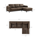 Fern Right-Facing Vegan Leather Sectional Sofa with Chaise in Espresso
