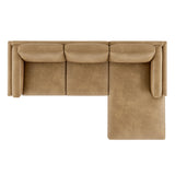 Fern Right-Facing Vegan Leather Sectional Sofa with Chaise in Toast