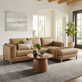 Fern Right-Facing Vegan Leather Sectional Sofa with Chaise in Toast