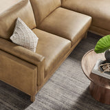 Fern Right-Facing Vegan Leather Sectional Sofa with Chaise in Toast