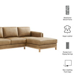 Fern Right-Facing Vegan Leather Sectional Sofa with Chaise in Toast