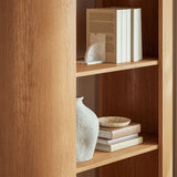 Alcove 74 Inch Curved 4 Tier Bookshelf in Natural
