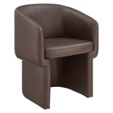 Halle Barrel Back Vegan Leather Dining Chair in Espresso