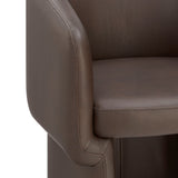 Halle Barrel Back Vegan Leather Dining Chair in Espresso