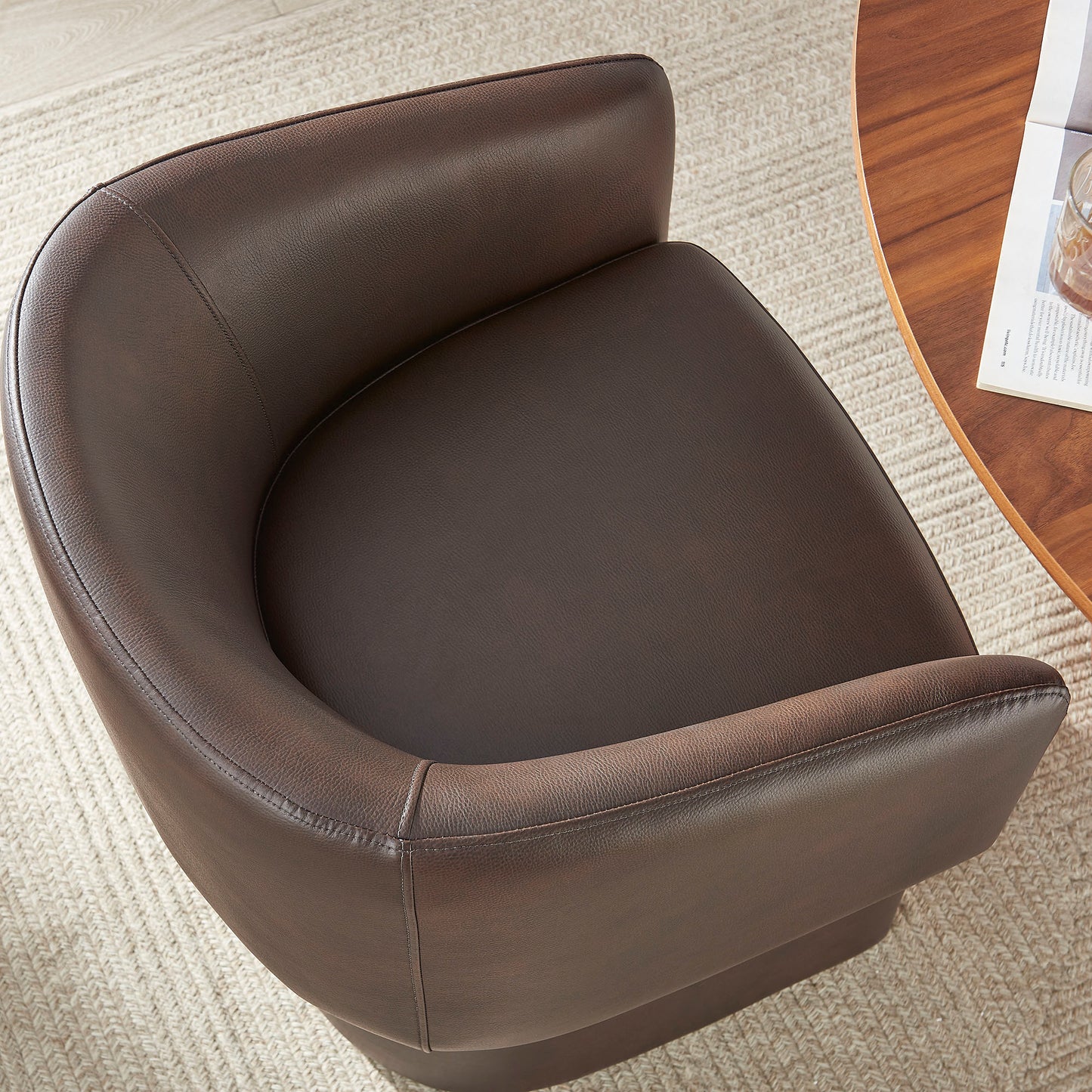 Verity Barrel Back Vegan Leather Dining Chair by Furniture For America