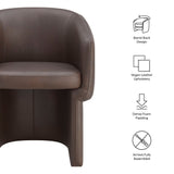 Halle Barrel Back Vegan Leather Dining Chair in Espresso