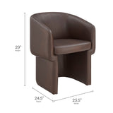 Halle Barrel Back Vegan Leather Dining Chair in Espresso
