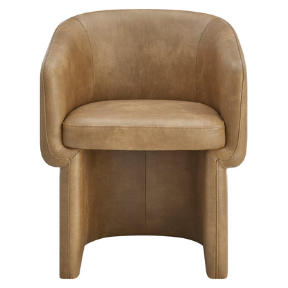 Verity Barrel Back Vegan Leather Dining Chair by Furniture For America