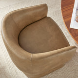 Halle Barrel Back Vegan Leather Dining Chair in Toast