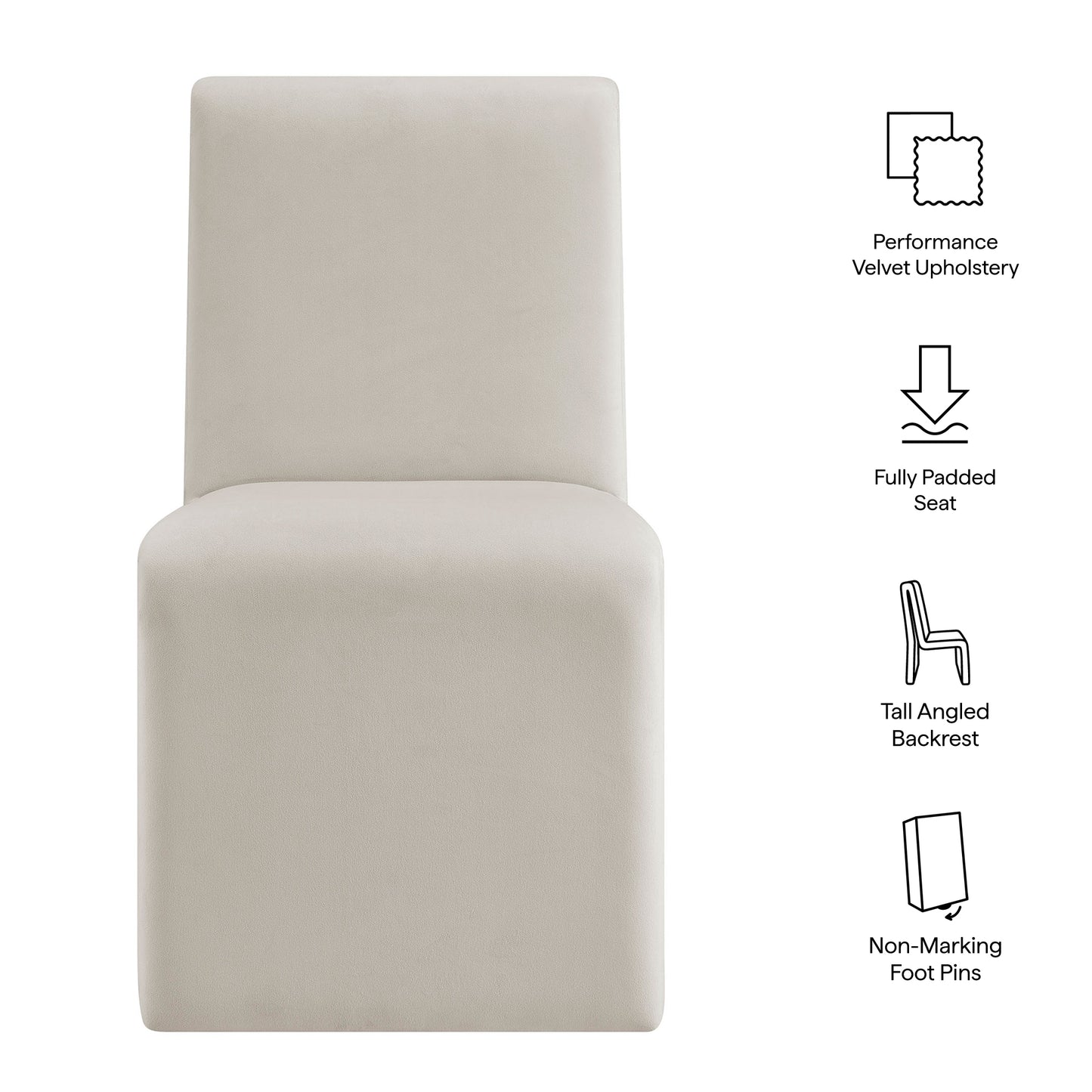 Emory Upholstered Performance Velvet Dining Side Chair by Furniture for America