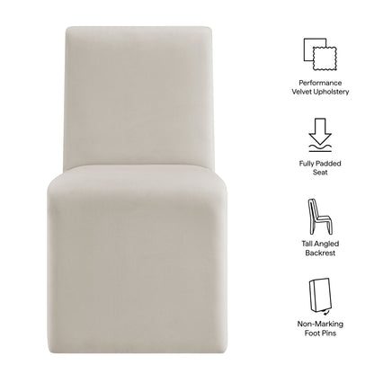 Emory Upholstered Performance Velvet Dining Side Chair by Furniture for America