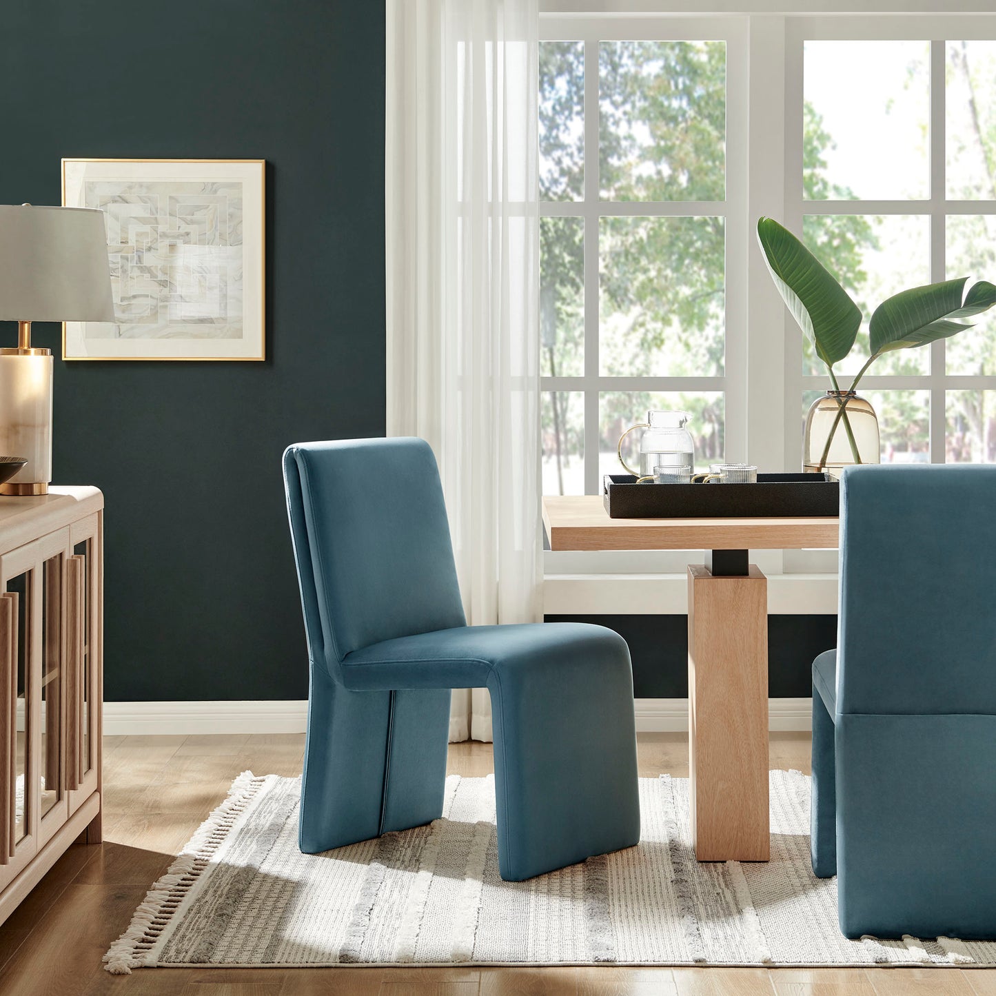 Emory Upholstered Performance Velvet Dining Side Chair by Furniture for America