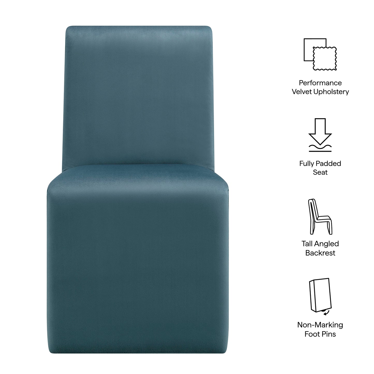 Emory Upholstered Performance Velvet Dining Side Chair by Furniture for America