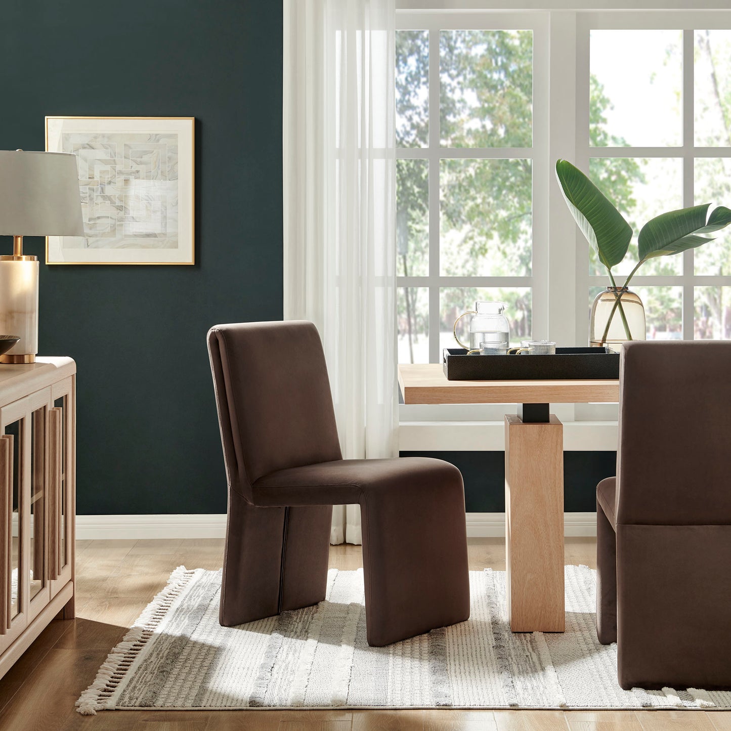 Emory Upholstered Performance Velvet Dining Side Chair by Furniture for America