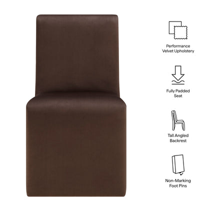 Emory Upholstered Performance Velvet Dining Side Chair by Furniture for America