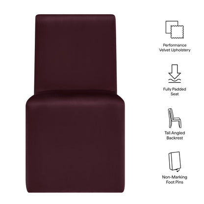Emory Upholstered Performance Velvet Dining Side Chair by Furniture for America