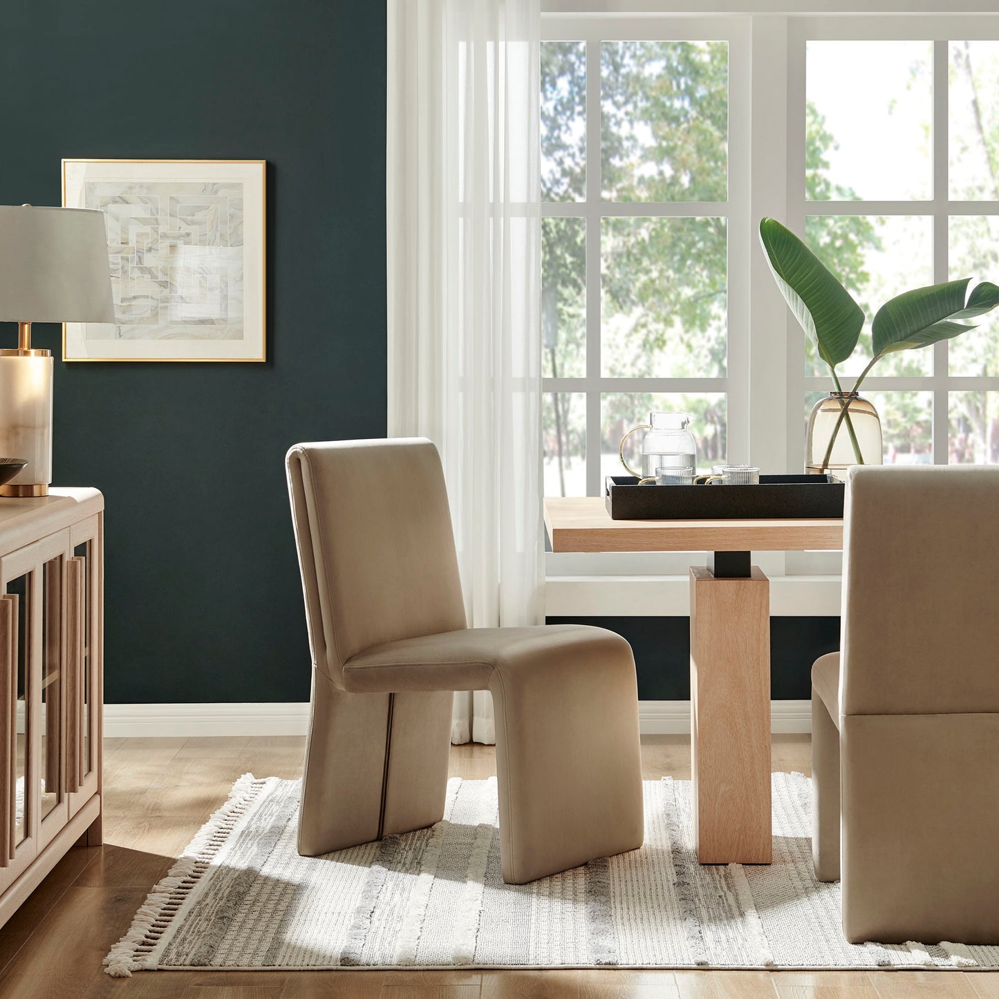Emory Upholstered Performance Velvet Dining Side Chair by Furniture for America