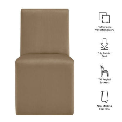 Emory Upholstered Performance Velvet Dining Side Chair by Furniture for America
