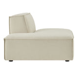 Atlas Performance Fabric Upholstered Left-Facing Armless Modular Chaise in Ecru