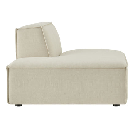 Restore Performance Fabric Upholstered Left-Facing Armless Modular Chaise in Ecru