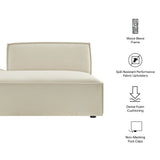 Atlas Performance Fabric Upholstered Left-Facing Armless Modular Chaise in Ecru