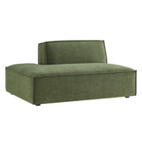 Atlas Performance Fabric Upholstered Left-Facing Armless Modular Chaise in Foliage
