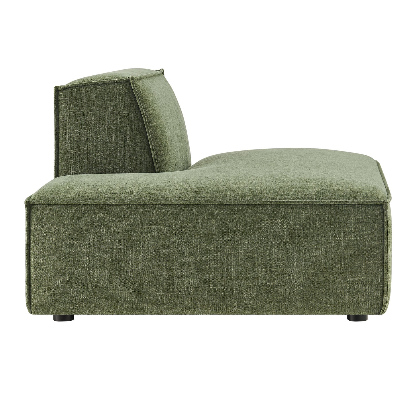 Atlas Performance Fabric Upholstered Left-Facing Armless Modular Chaise in Foliage