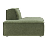 Atlas Performance Fabric Upholstered Left-Facing Armless Modular Chaise in Foliage