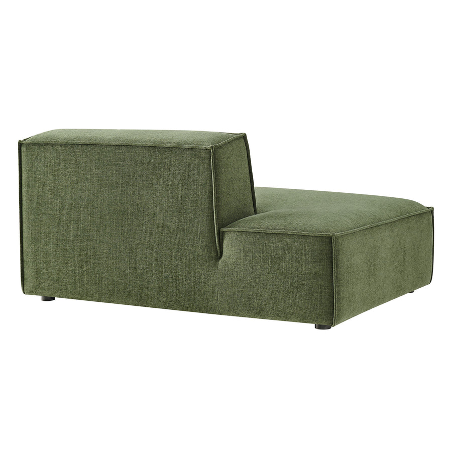 Atlas Performance Fabric Upholstered Left-Facing Armless Modular Chaise in Foliage